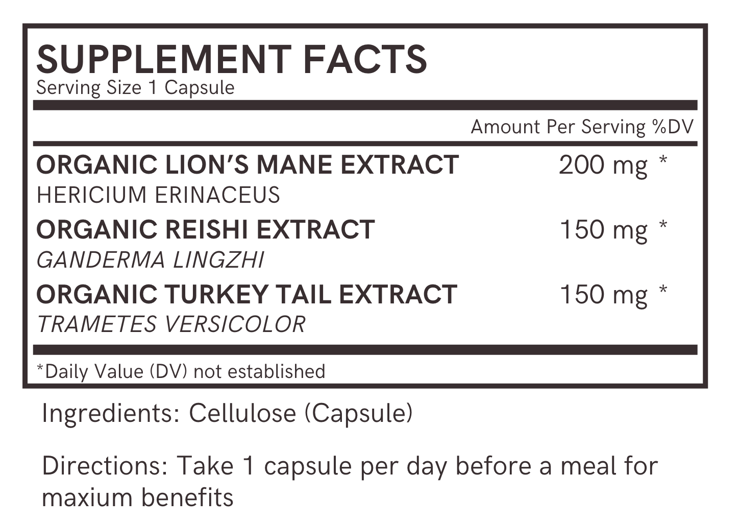 Full Health Trio Mushroom Extract Blend Capsules