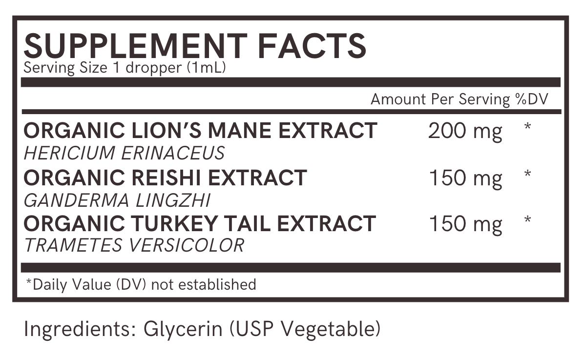 Full Health Trio Mushroom Liquid Extract | Organic and USA-Grown