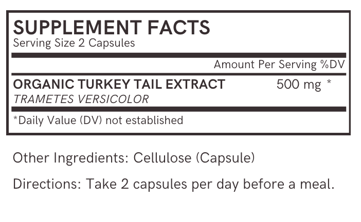 Turkey Tail Extract Capsules | Your Daily Gut Health Support and Anti-Inflammation | Organic and USA-Grown