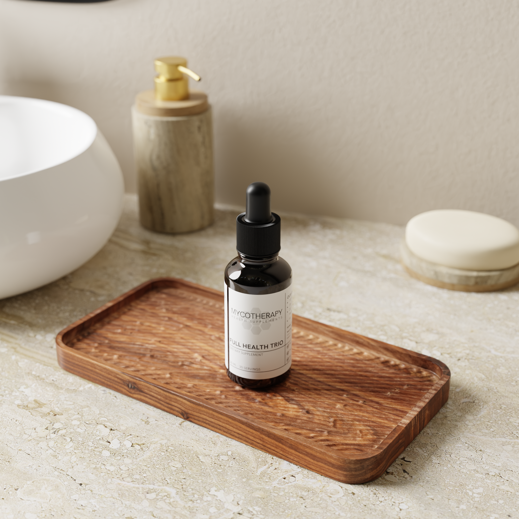 Full Health Trio Mushroom Liquid Extract | Organic and USA-Grown