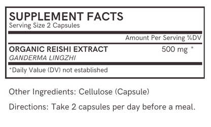 Organic Reishi Extract Capsules | USA-Grown